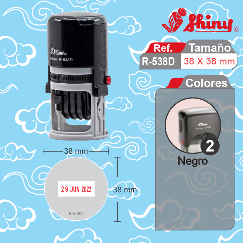 Sello redondo automático 38 mm de diámetro