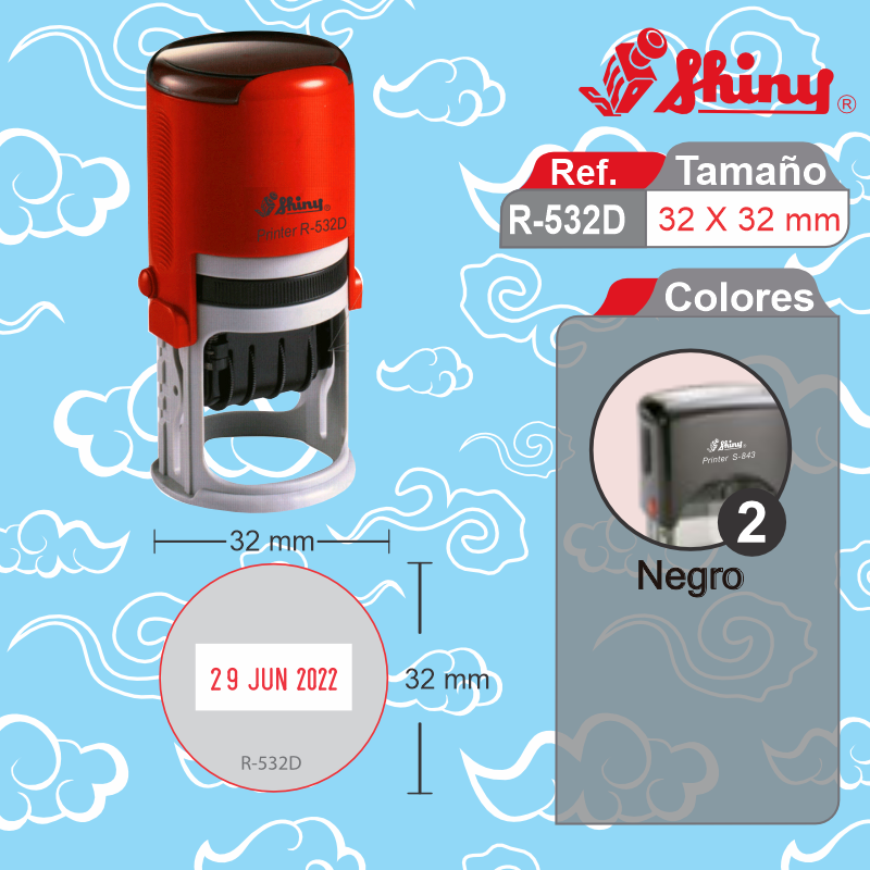 Sello redondo automático 32 mm de diámetro