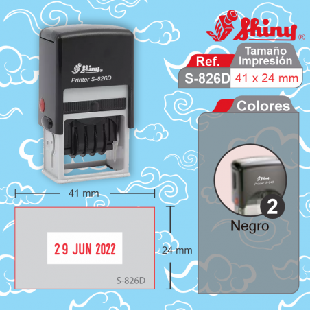 Sello fechador datos empresa  automático medida 41 mm x 24 mm  fechador