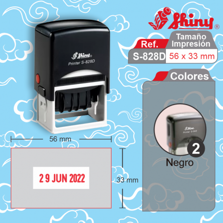 Sello fechador datos empresa  automático medida 56 mm x 33 mm  fechador
