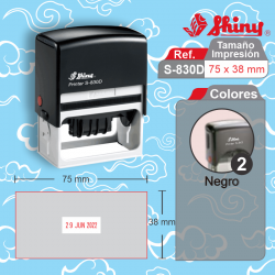 Sello fechador datos empresa  automático medida 75 mm x 38 mm  fechador